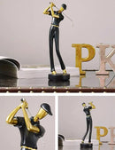 HAUCOZE Golf Figurine Statue Golfer Decoration Arts Home Decor Sculpture Polyresin Black 9.6 inch by CozyNest Decor