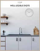 LUUK LIFESTYLE Timeless Wall Clock with Silent Movement and no Ticking, Elegant Design, for Children's Room, Living Room, Bathroom, 12”, White and Rosegold by CozyNest Decor