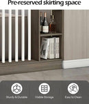 Wall Room Divider, Storage Cabinet Storage Display with Shelves, Modern Freestanding Wood Room Divider Screen, Wall Privacy Screens for Home Decorative (Grey Oak+White,39.5" L x 9.5" W x 79.5" H) by CozyNest Decor