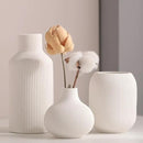 Ceramic Vase Set of 3, Decorative Vases Home Decor Modern Minimalist Pottery Vases for Bouquet Pampas Grass Dried Fresh Flowers, Bookshelf, Living Room, Shelf, Bedroom, Entryway Mantel Decor-White by CozyNest Decor