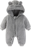 Newborn Baby Bear Outfit Suit Girls Boys Fleece Jumpsuit Romper Hooded Winter Snowsuit Clothes by TinyTreasures Baby Boutique