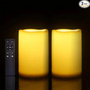 Waterproof Outdoor Flameless Candles with Remote, Set of 2, Large 4” x 6” Battery Operated Electric LED Pillar Candle Set for Home Décor Party Wedding Supplies Garden Christmas Decoration Gift by GreenHaven Gardens
