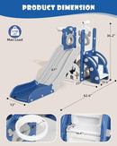 XJD 7 in 1 Toddler Slide, Kids Indoor Slide for Toddlers 12 to 36 Months, New Upgrade with Golf, Basketball Hoop for Indoor Outdoor Playset,Toddler Playground (Blue Gley) by TinyTreasures Baby Boutique