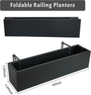 Metal Railing Planter Box, 30 Inch Balcony Planters with Adjustable Brackets, Large Hanging Planters for Outdoor Fence Deck by GreenHaven Gardens