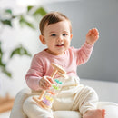 WOODEN TEETHER Wooden Soothing Rain Stick with Handle for 12 Months+ Babies Montessori Musical Baby Rattle Toys Calming Rainmaker for Early Sensory Development & Home Play by TinyTreasures Baby Boutique
