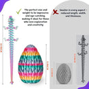 3D Printed 12” Articulated Crystal Dragon Inside 5.1” Egg – Fantasy Collectible, Fidget Toy & Stocking Easter Basket Stuffers for Home & Office Decor (Rainbow) by CozyNest Decor