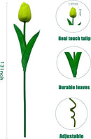 Fake Tulips Flowers 15 Pcs PU Artificial Flower Real Touch Tulip for Home Party Wedding Floral Arrangement Centerpiece Table Party Decoration by CozyNest Decor