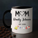 Customized Year & Name New Mom/Mother/Mama White Tea Cup 11 15Oz, Mom EST 2026 Coffee Mug, Personalized Accent Ceramic Cup Gift For First Time Mommy or Wife From Family Husband on Birthday Holiday by TinyTreasures Baby Boutique