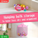 No Hole Bath Toys for Kids Ages 1-3, 8 Pcs Girl Bath Toys with Storage and Net, Sealed & Squeezable & Float on Water by TinyTreasures Baby Boutique