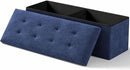 Storage Ottoman Bench, Folding Ottoman Foot Rest, End of Bed Bench,Storage Chest, for Living Room, Bedroom, Hallway, Entryway, Holds up to 700 lb (Navy BLUE1, 43") by CozyNest Decor