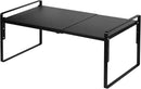 Nxconsu Cabinet Shelf Expandable Height Adjustable Shelf Organizer Riser for Kitchen Cabinet Pantry Cupboard Under Sink Countertop Organization Storage Space Saver Stackable Heavy Duty Metal Black XXL by CozyNest Decor