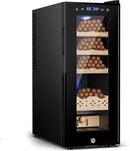 Electric Cigar Humidor, 35L 250 Counts Large Capacity Thermostatic Desktop Humidor Cabinet with Digital LED Screen, Safety Lock,Smart Humidity & Temp Control, Gifts for Men by CozyNest Decor