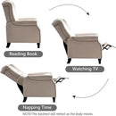 CANMOV Push Back Recliner Chair Set of 2, Elizabeth Fabric Recliner with Tufted Back Home Theater Seating w/Padded Seat and Nailhead Trim, Wooden Legs, Adjustable Single Sofa，White by CozyNest Decor