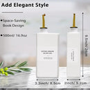 Olive Oil Dispenser Bottle for Kitchen, 16.9oz Soy Sauce Dispenser, UV Protected Oil&Vinegar Cruet Set, Soy Sauce Dispenser (White, Set of 2) by CozyNest Decor