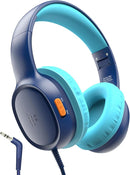 Tronsmart Kids Headphone for School Travel, Foldable Safe Volume 85/93dB, HD Stereo Sound Over-Ear Boys Girls Headphones for Kid, 3.5mm Kids Headphones with Cord for iPad, Kindle, Tablets,KH01(Blue) by TinyTreasures Baby Boutique
