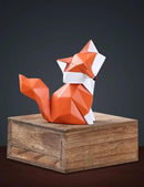 HAUCOZE Fox Figurine Gifts Geometric Sculpture Decor Animal Gifts Statue Polyresin Arts 4.0 inch by CozyNest Decor