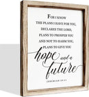 Christian Wall Decor, Religious Artwork for Home Decor, Bible Verse Signs, Inspirational Christian Gift, Framed Wall Plaque Sign 15 * 11.5 inches, I Know the Plans I Have for You Sign by CozyNest Decor