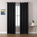 ChrisDowa Grommet Blackout Curtains for Bedroom and Living Room - 2 Panels Set Thermal Insulated Room Darkening Curtains (Black, 52 x 72 Inch) by CozyNest Decor