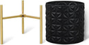 ARNIS Modern Planter Pots, Set of 2 Large Planters with Stand, Decorative Planters, Metal Pots with Drainage Holes for Living Room, Office, Garden or Balcony, 10.5 &12.25 Inch, Matte Black by CozyNest Decor