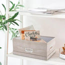 Briful Set of 2 Rustic Wood Grain Storage Boxes with Lids – Stackable Rectangular Organizer Bins, 14'' + 13'' Set Decorative Storage Containers for Bedroom, Living Room, Gifts by CozyNest Decor