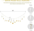 Mkono Moon Phase Wall Hanging Boho Aesthetic Room Decor Metal Moons Garland Hanging Art Bohemian Home Decoration for Girls Room Nursery Bedroom Livingroom Dorm, Ideal, Gold, 55" by CozyNest Decor
