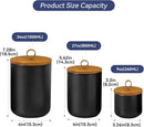 Ceramic Storage Jars, Modern Elegant Highly Polished Airtight Gorgeous Storage Canisters with Wooden Lid Small Food Stroage Jar for Kitchen Spice Tea Vanilla Sugar Coffee Beans (Black medium) by CozyNest Decor
