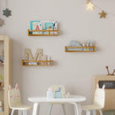 Heimlove Nursery Floating Shelves, Nursery Book Shelves for Wall, 16 inch Wall Bookshelf for Kids Solid Wood Wall Mounted Shelves for Books,Toys and Decor Storage, Set of 2 by TinyTreasures Baby Boutique