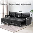 Naomi Home Modern Sectional Sofa with Storage Chaise Black/Air Leather by CozyNest Decor