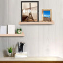 AZSKY Picture Ledge Shelf, Small Floating Shelves Set of 2, 16 Inches Nursery Book Shelves for Toys Storage, Kids Bookshelf Wall Mounted for Living Room Bedroom Decor Books Photo Frames,Natural by CozyNest Decor