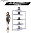 48"x24"x72" Chrome 5-Tier PREMIUM Wire Shelving NSF 4000 LBS MAX CAPACITY Heavy Duty Steel Storage Rack for Warehouses, Garages, Hospitals, Commercial Spaces, & Schools w/PREMIUM WHEELS by CozyNest Decor