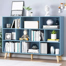 IOTXY Wooden Open Shelf Bookcase - 3-Tier Floor Standing Display Cabinet Rack with Legs, 10 Cubes Bookshelf, Bright Blue by CozyNest Decor