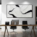 Framed Minimalist Wall Art 24"x48" Black and White Abstract Print Poster Line Canvas Modern Artwork for Living Room Bedroom Office Decor by CozyNest Decor