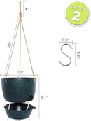 10 Inch Self Watering Hanging Pots, 2 Pack Hanging Planters with 40oZ Deep Reservior for Indoor Outdoor Plants Flowers, Black Speckles by CozyNest Decor