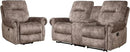 EBELLO 2 Pieces Reclining Couch Furniture Set for Living Room, 1 Seat Power Recliner Chair and a Manual Loveseat with Center Console, Hidden Storage and Cup Holders, Brown by CozyNest Decor
