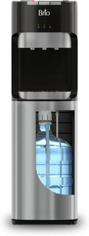 Brio Bottom Loading Water Cooler Dispenser for 5 Gallon Bottles - 3 Temperatures with Hot, Room & Cold Spouts, Child Safety Lock, LED Display with Empty Bottle Alert, Stainless Steel by CozyNest Decor