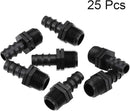uxcell Barb Drip Pipe Connector 1/2 BSPT Male Thread 16PE Hose Fitting for Garden Agricultural Irrigation System, Plastic 25pcs by GreenHaven Gardens
