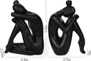 Unique Cast Iron Girl Thinker Bookends, Heavy-Duty Decorative Book Stoppers for Shelves, Creative Home and Office Desk Ornaments, 1 Pair/2 Pieces, 5.9" by CozyNest Decor