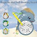 1PCS Dolphin Magnetic Drawing Board for Kids & Toddlers with Beads and Magnet Stylus Pen - Magnetic Travel Toy for Airplane & Car Ride Activities for Kids by TinyTreasures Baby Boutique