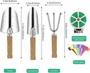 Garden Tool Set, 3 Pieces Gardening Kit with Garden Plant Twist Tie and Plastic Plant Tag, Stainless Steel Heavy Duty Garden Tools with Wooden Handle, Gardening Gifts for Women by GreenHaven Gardens