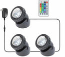 Pond Lights Underwater LED RGB Colored Fountain Lights IP68 Waterproof Spotlight Timing Adjustable Submersible Spot Lights for Fish Pond Garden Lawn Yard Waterfall (Set of 3) by GreenHaven Gardens