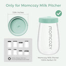 Momcozy Glass Breast Milk Pitcher Lid, Leak Proof with Thickened Silicone Seal, Easy-Open Design with Pressure Release Valve, Dishwasher Safe and Food Grade Caps-1 Pack, Green by TinyTreasures Baby Boutique