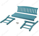 Psilvam 3-Person Outdoor Memorial Bench, All-Weather Poly Lumber Garden Bench, Rot-Resistant Outdoor Patio Bench for Park,Porch,and Church(Blue) by CozyNest Decor