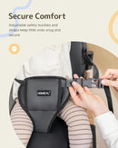 HOMEAL Booster Seat for Kitchen Chair, Breathable Toddler Booster Seat for Dining Table with Backrest and Adjustable Straps, Portable Travel Toddler Booster Seat, Dark Grey by TinyTreasures Baby Boutique