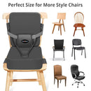 Toddler Booster Seat for Kitchen Chair, 2-in-1 Dining Table Booster Seat with Backrest & Adjustable Straps – Easy-Clean, PU Portable Toddler Eating Travel Increasing Cushion - Dark Grey by TinyTreasures Baby Boutique