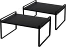 Nxconsu 2Pack Cabinet Shelves Stackable Shelf Organizer Rack Riser for Kitchen Cabinet Pantry Cupboard Counter Countertop Home Organization Storage Space Saver Heavy Duty Metal Nonslip Black Wide Tall by CozyNest Decor