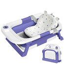 Collapsible Baby Bathtub,Baby Bath Tub with Thermometer & Soft Cushion,Baby Bathtub for Newborn to Toddler 0-36 Months,Portable Travel Baby Tub with No-Slip Feet,Baby Shower Gifts,Lavender by TinyTreasures Baby Boutique