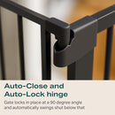 Cumbor 29.7-57" Extra Wide Baby Gate for Stairs, Mom's Choice Awards Winner-Dog Gate for Doorways, Pressure Mounted Walk Through Safety Child Gate for Kids Toddler, Tall Pet Puppy Fence Gate, Black by TinyTreasures Baby Boutique