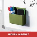 BEYGORM 2 Pack Plastics Magnetic Pen Holder for Refrigerator, Dry Erase Marker Holder for Whiteboard，Magnet School Locker Organizer Accessories, Pencil Cup, Pen Caddy (Army Green) by CozyNest Decor