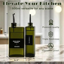 Olive Oil Dispenser Bottle for Kitchen- 16.9oz Oil Bottles UV Protection, Oil and Vinegar Dispenser Set, Drip-Free Pourer, Elegant Kitchen Essential- 16.9oz, Set of 2 by CozyNest Decor