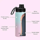 DRINCO Stainless Steel Water Bottle Spout Lid Vacuum Insulated Double Wall Water Bottle Wide Mouth (40oz 32oz 22oz 18oz 14oz) Leak Proof Keeps Cold or Hot (18 oz, 18oz Macaron) by CozyNest Decor